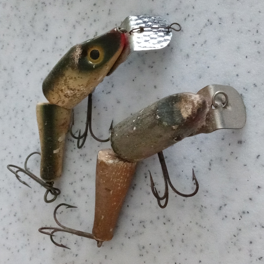 Vintage Fishing Lures Wooden Joined Lures Collectible Fish Lures